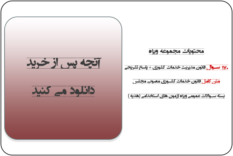 محتویات مجموعه سوالات قانون خدمات کشوری